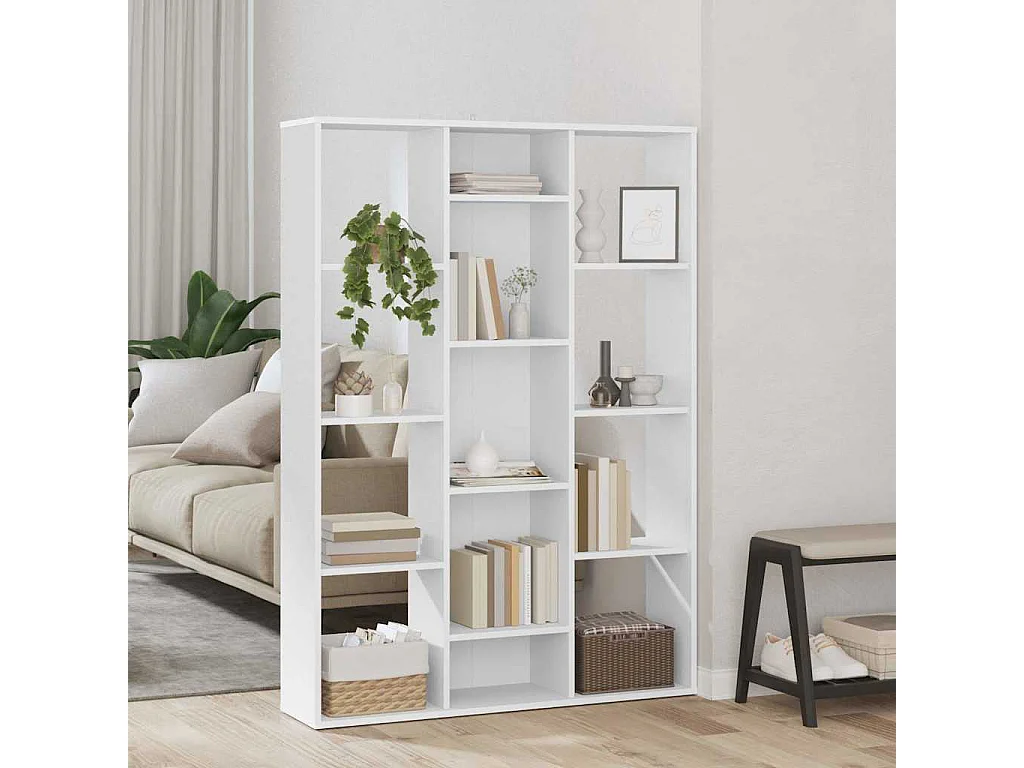 Séparateur de pièce/Bibliothèque Blanc 100x24x140 cm