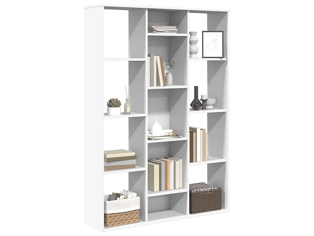 Paravent Séparateur de pièce/Bibliothèque Blanc 100x24x140 cm