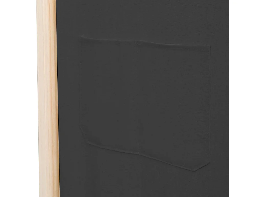 Biombo divisor 5 paneles de tela gris 200x170x4 cm