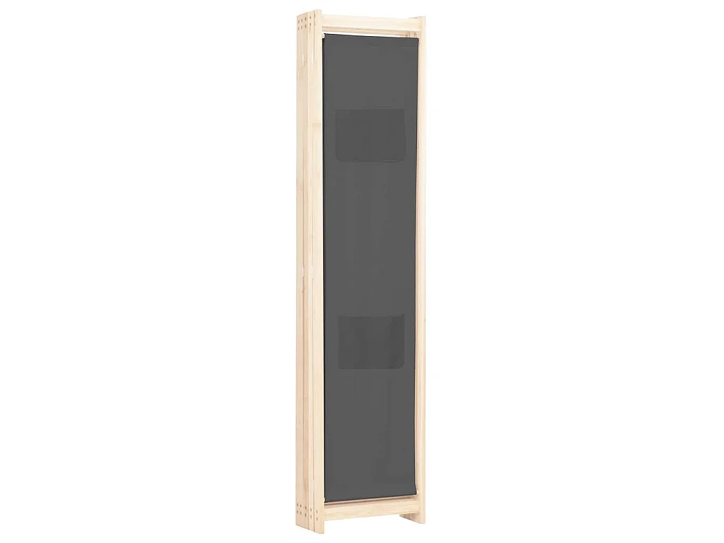 Paravent 5 panneaux Gris 200 x 170 x 4 cm Tissu