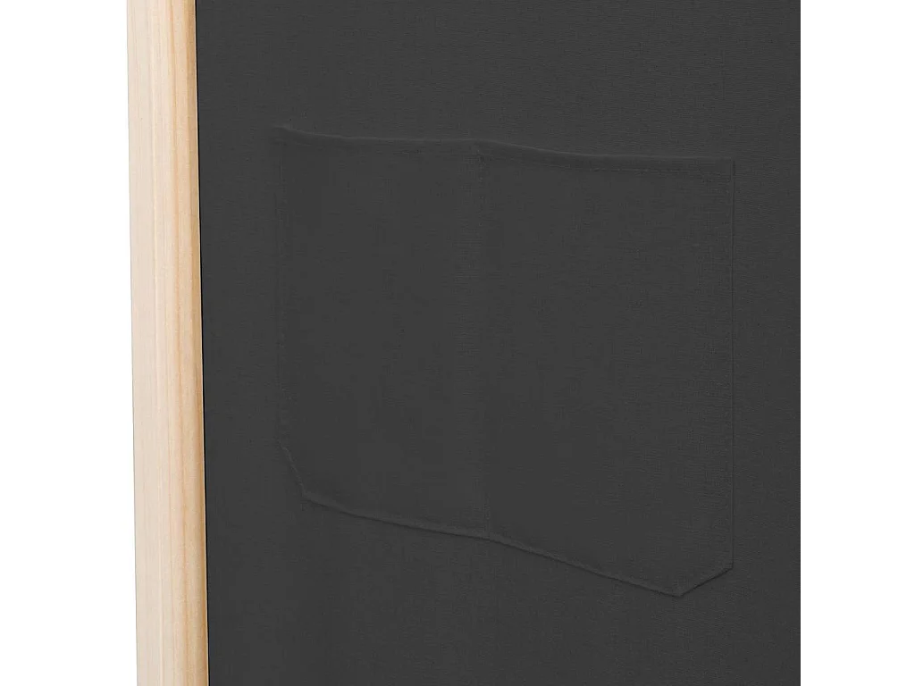 Paravent 5 panneaux Gris 200 x 170 x 4 cm Tissu