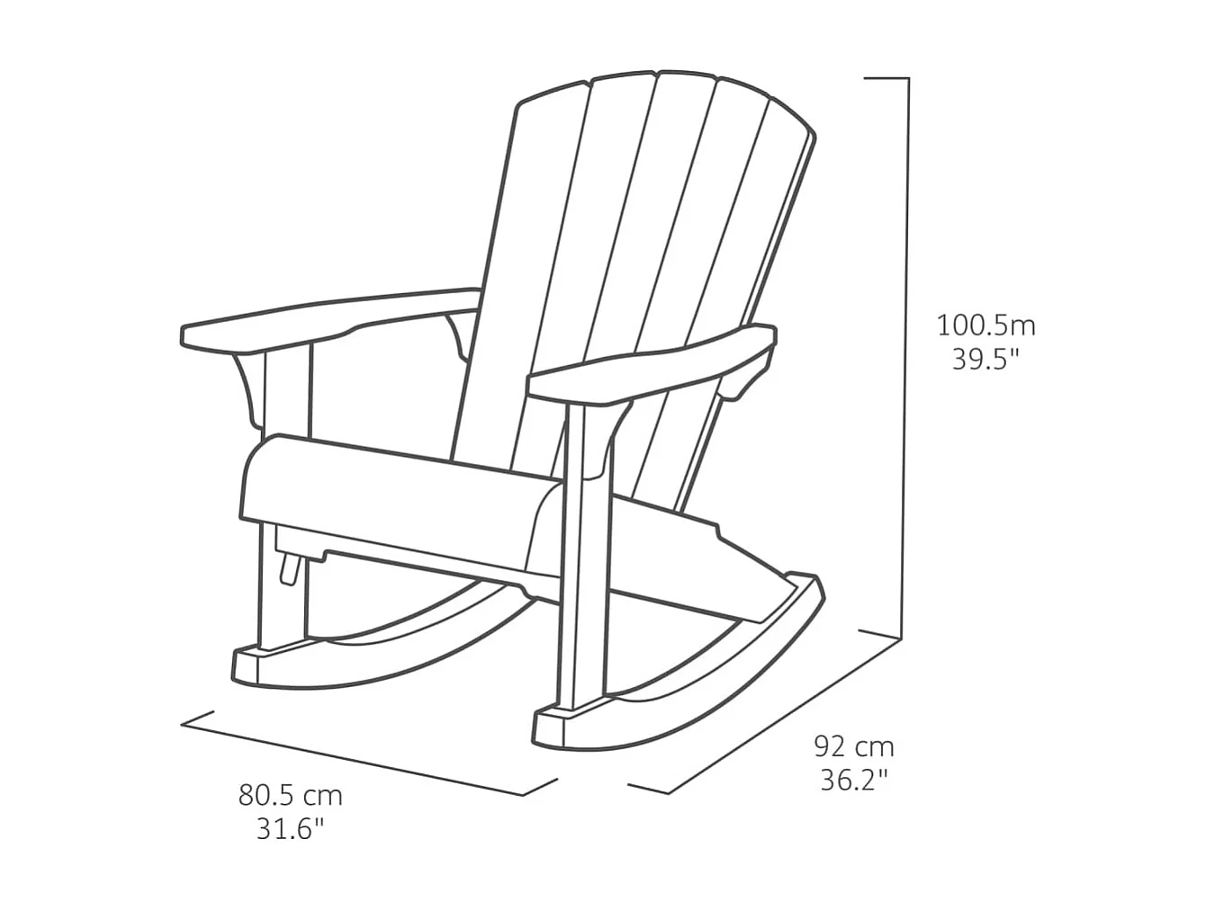 Chaise à bascule Adirondack Troy Graphite