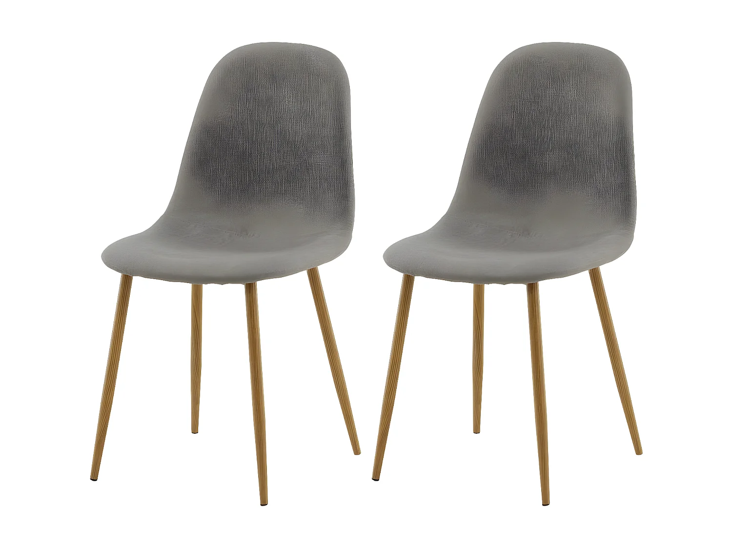 Chaises à manger lot de 2 Polar polyester gris et naturel