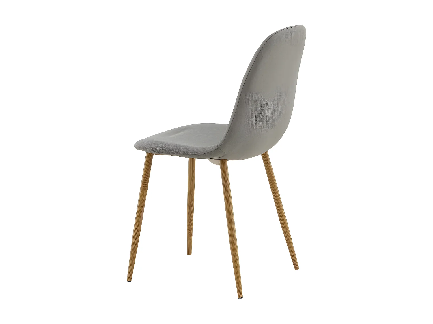 Chaises à manger lot de 2 Polar polyester gris et naturel