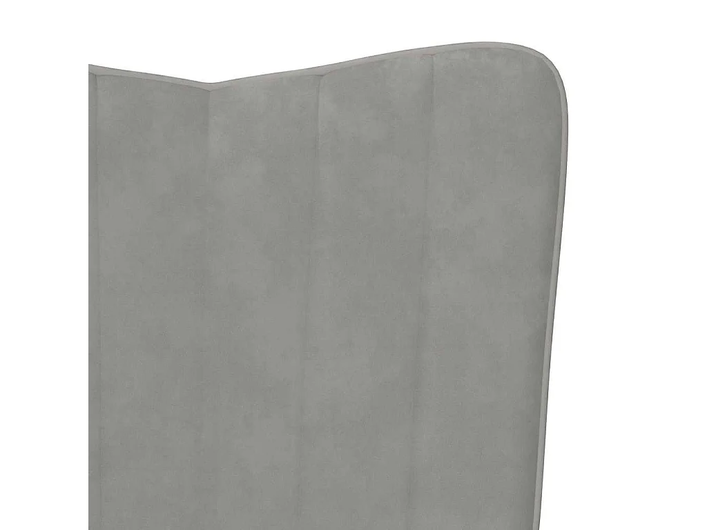 Chaise à bascule avec repose-pied Gris clair Velours