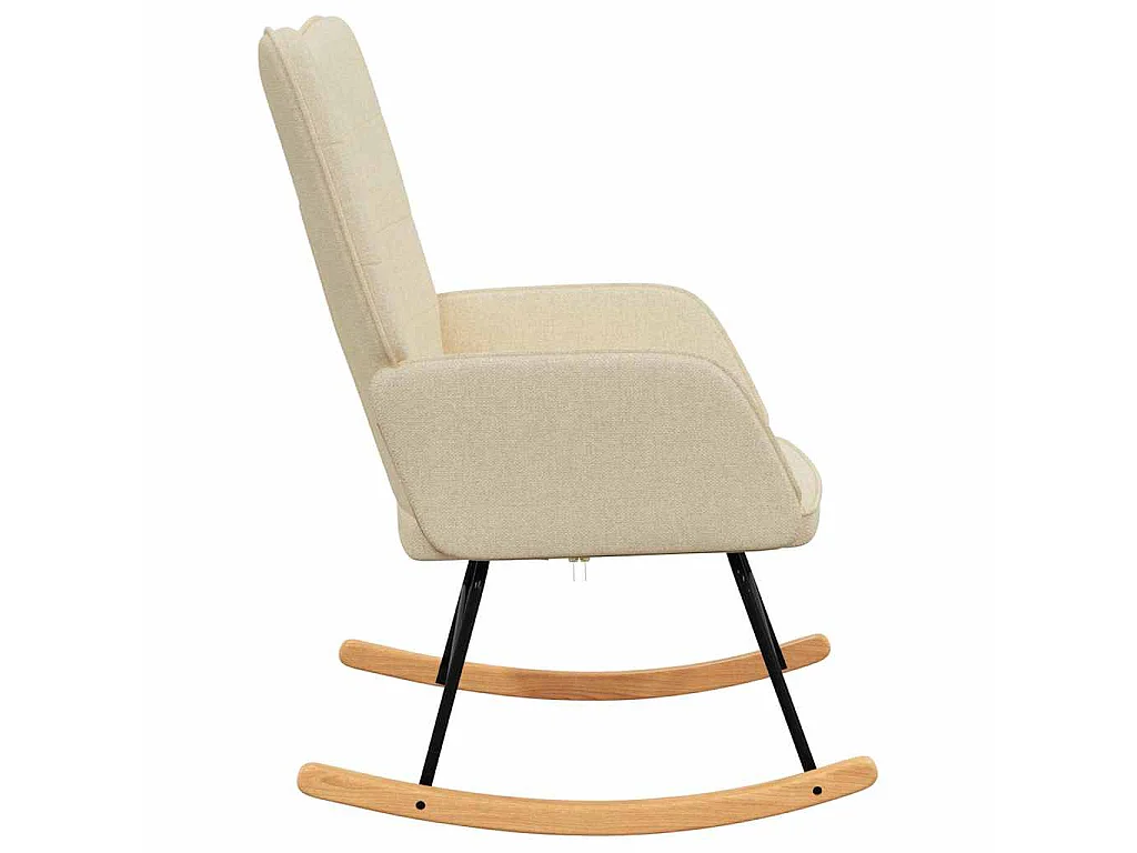 Schaukelstuhl Creme Stoff