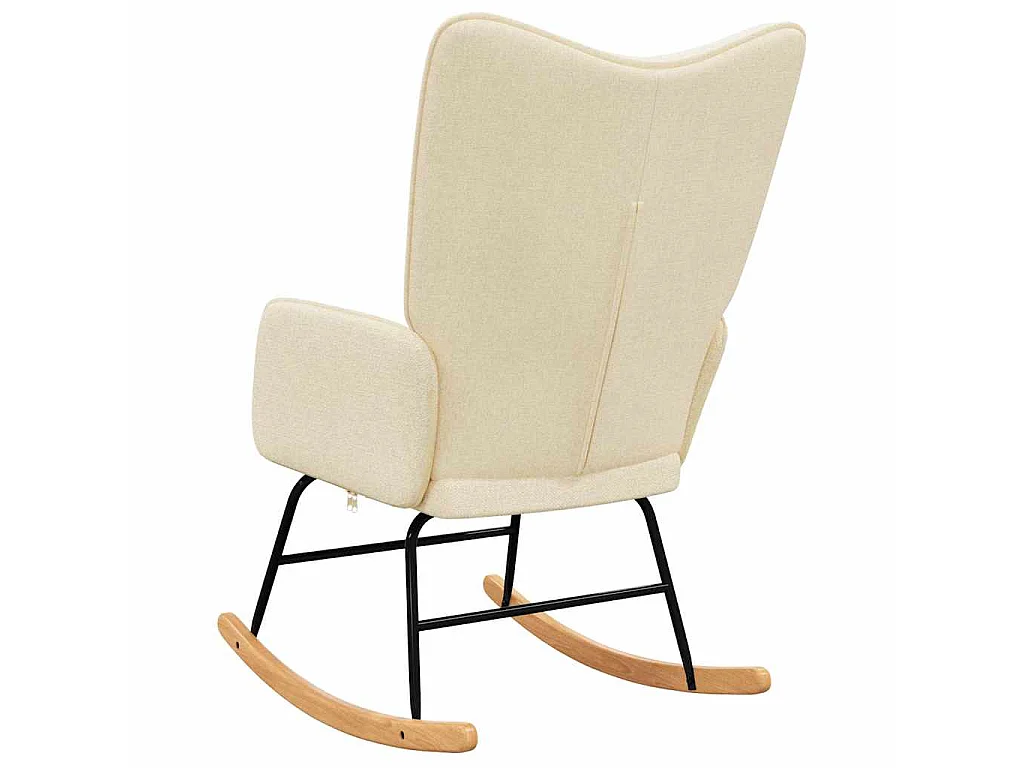 Schaukelstuhl Creme Stoff