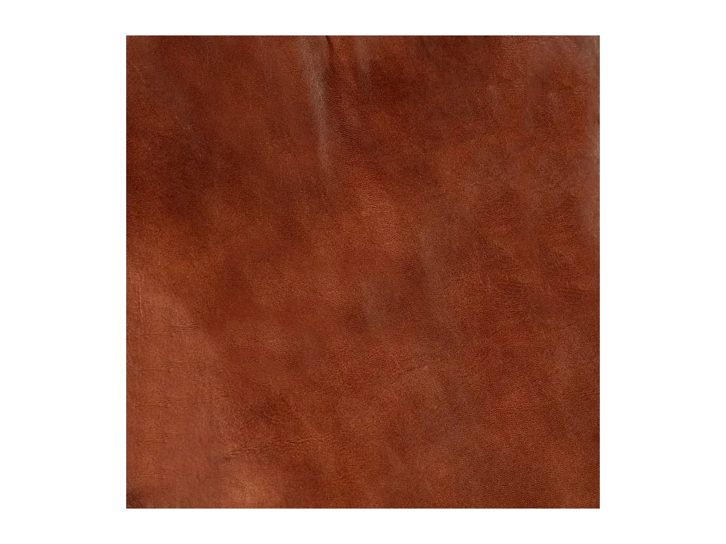 Chaise à bascule Marron Cuir véritable et manguier massif