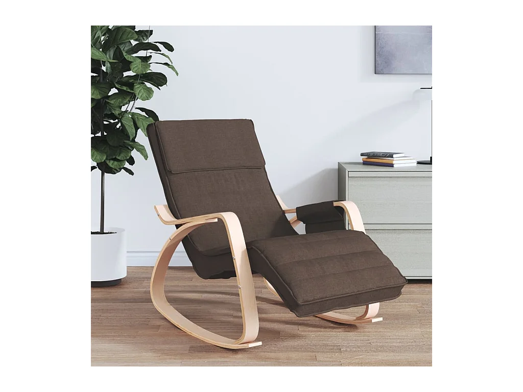 Chaise à bascule Marron foncé Tissu