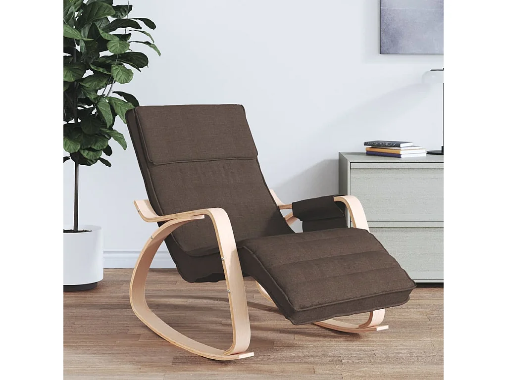 Chaise à bascule Marron foncé Tissu