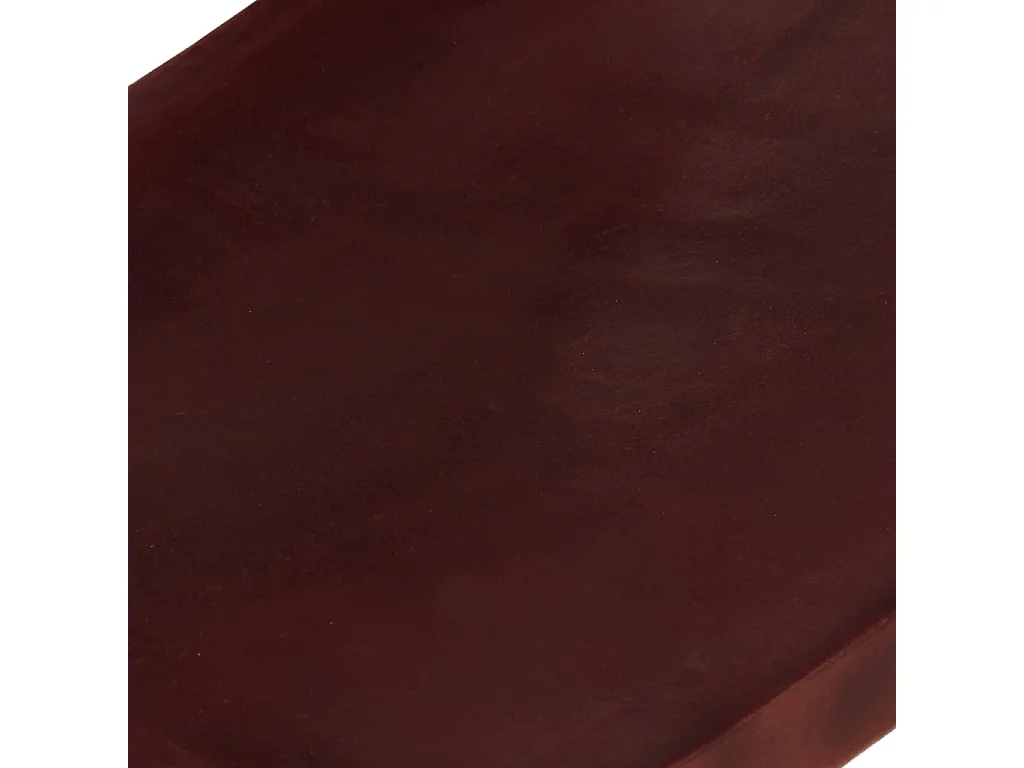 Chaise pliante en cuir véritable marron foncé
