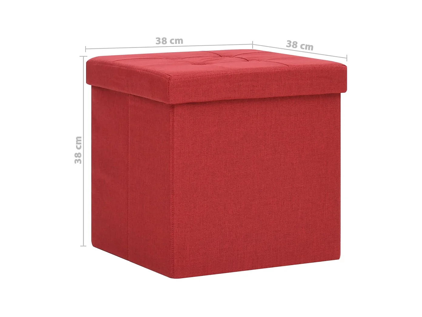 Hocker mit Stauraum Weinrot Leinenoptik