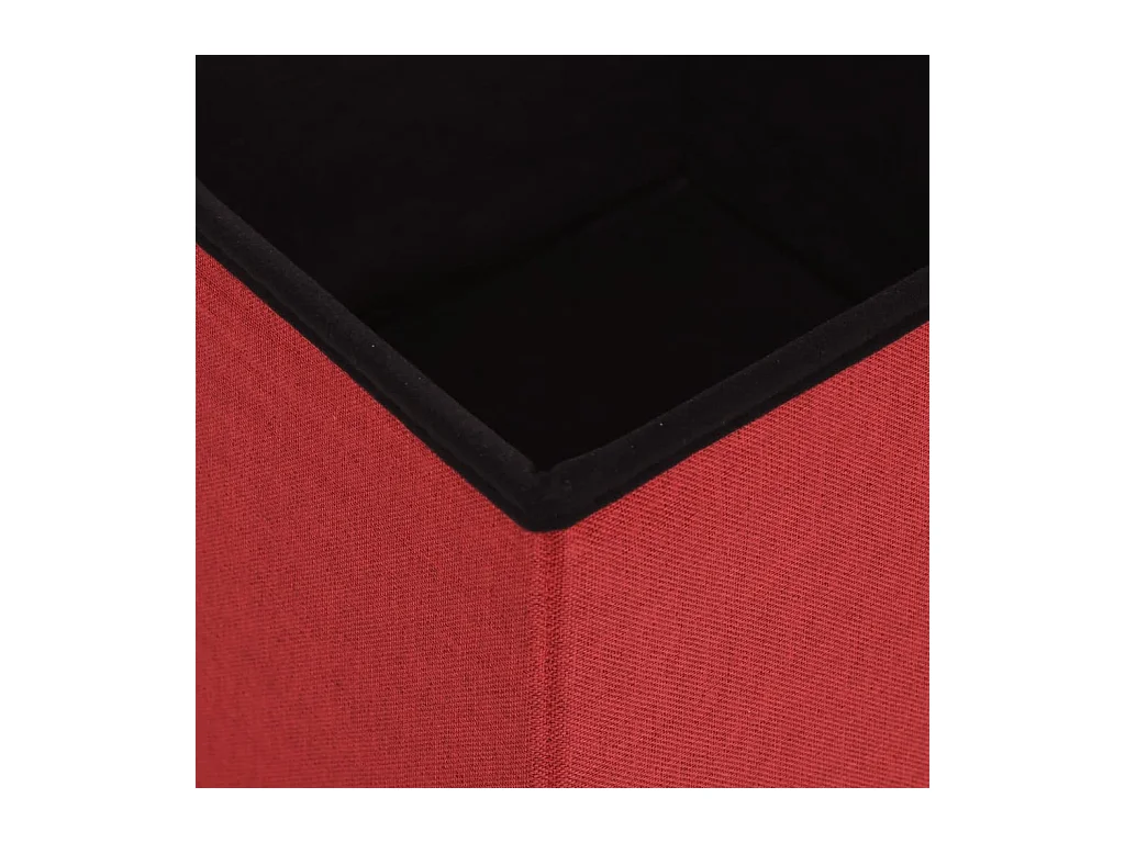 Hocker mit Stauraum Weinrot Leinenoptik