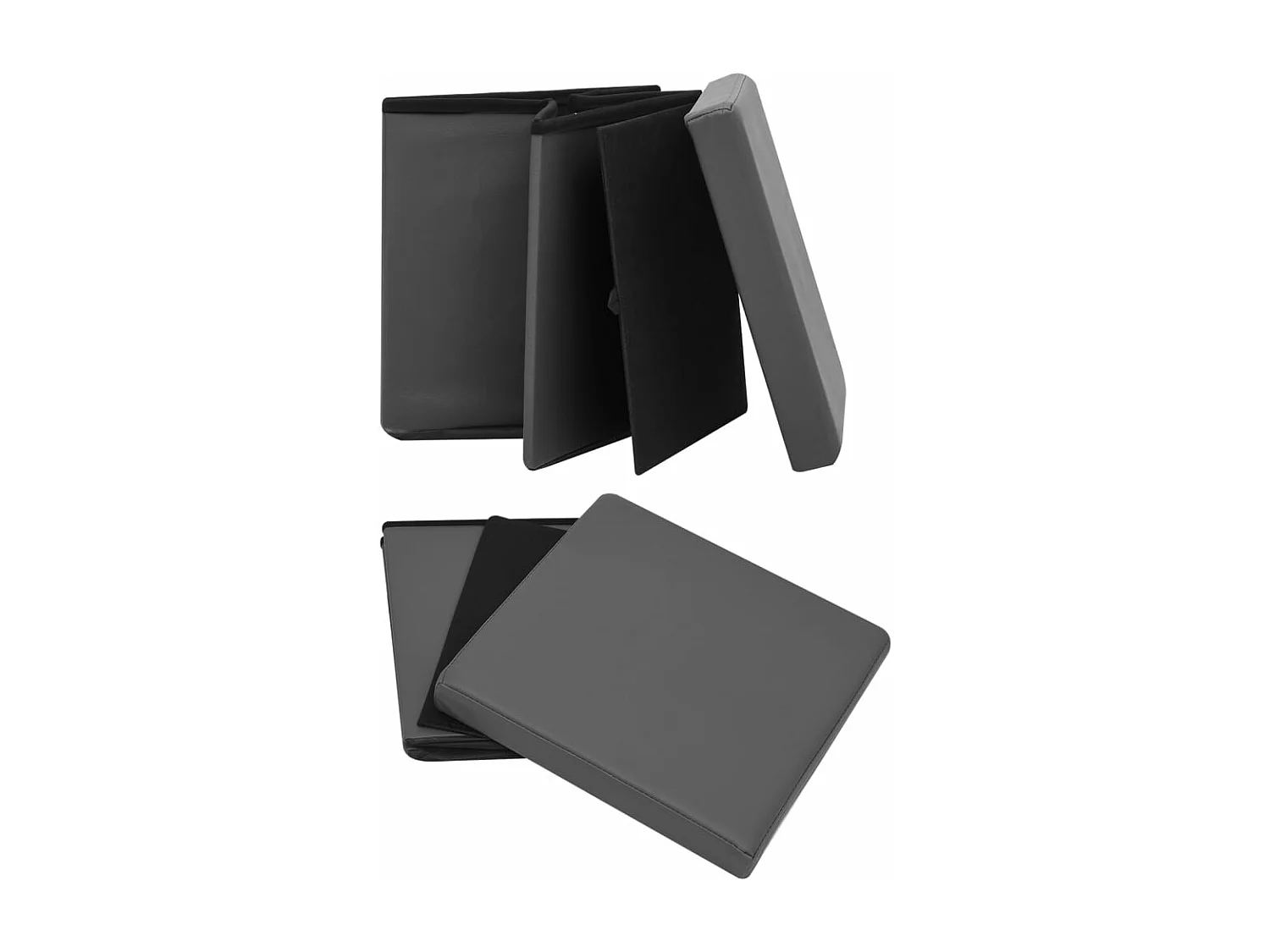 Opbergkrukken inklapbaar 2 st PVC grijs