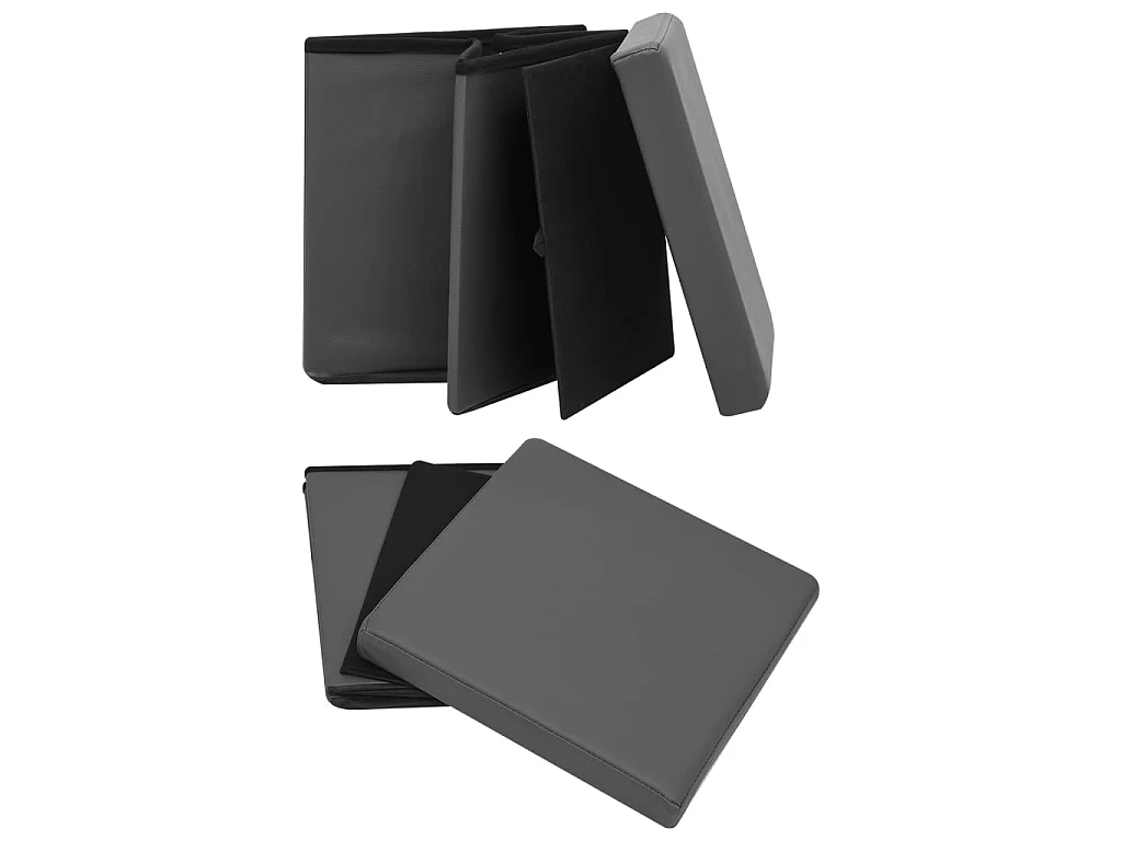 Taburetes de almacenaje plegables 2 uds gris PVC