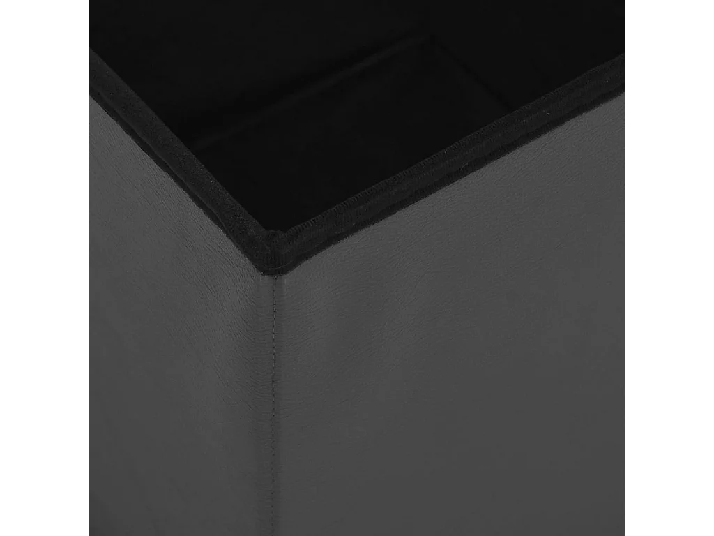 Taburetes de almacenaje plegables 2 uds gris PVC