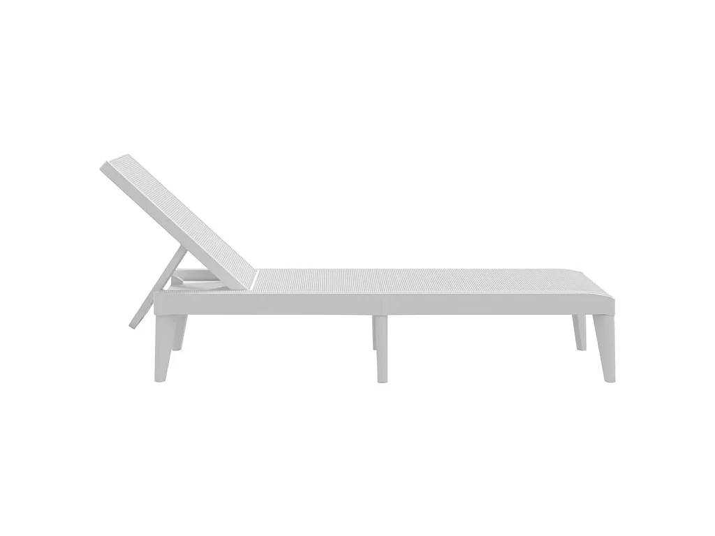 Chaise longue blanc 186x60x29 cm PP