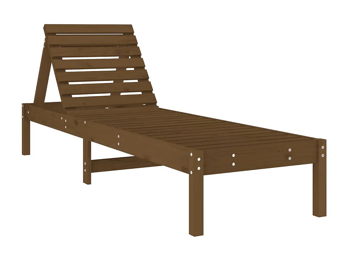 Chaise longue marron miel 199,5x60x74 cm bois massif de pin