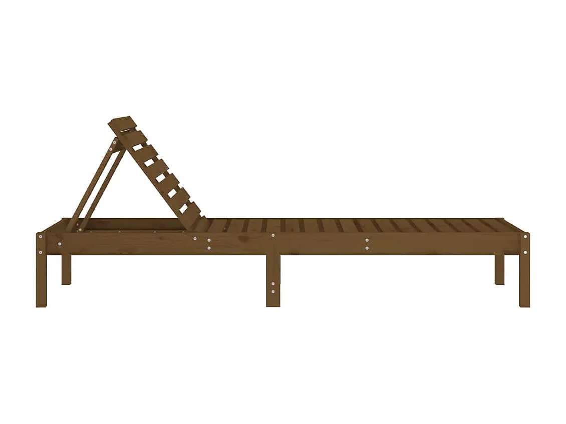 Chaise longue marron miel 199,5x60x74 cm bois massif de pin