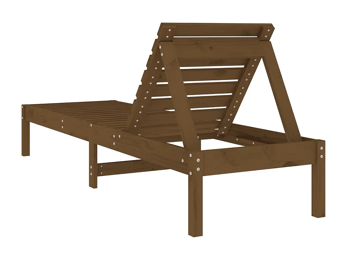 Chaise longue marron miel 199,5x60x74 cm bois massif de pin