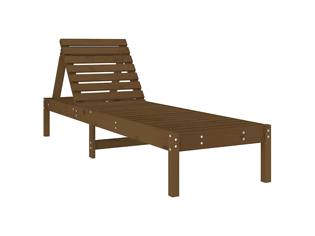 Chaise longue marron miel 199,5x60x74 cm bois massif de pin