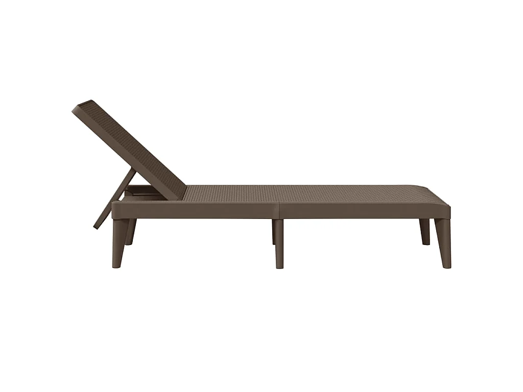 Chaise longue marron 186x60x29 cm PP