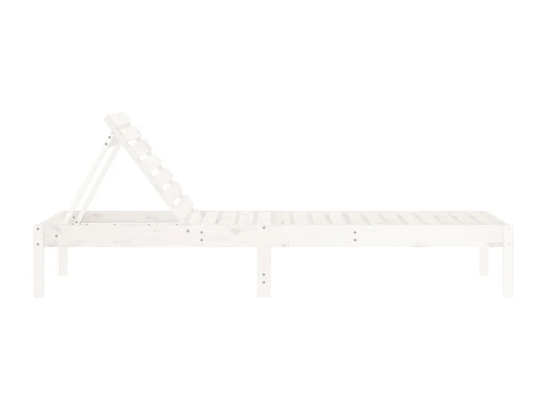 Ligstoel 199,5x60x74 cm massief grenenhout wit