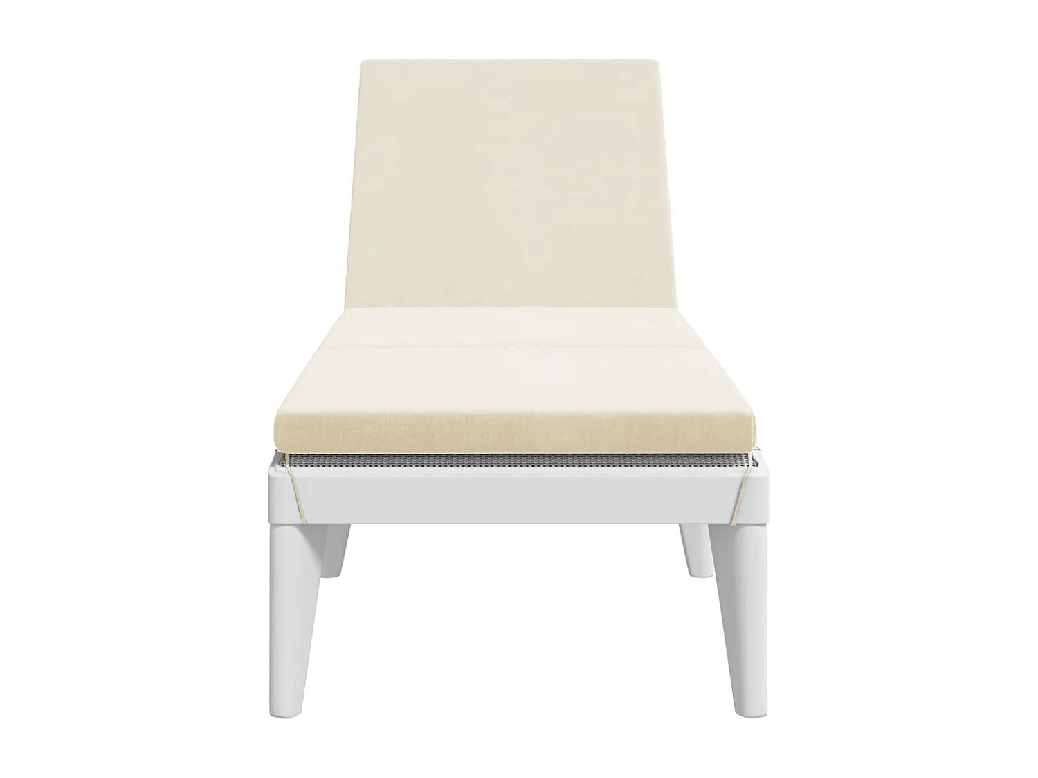 Chaise longue avec coussin blanc 186x60x29 cm PP