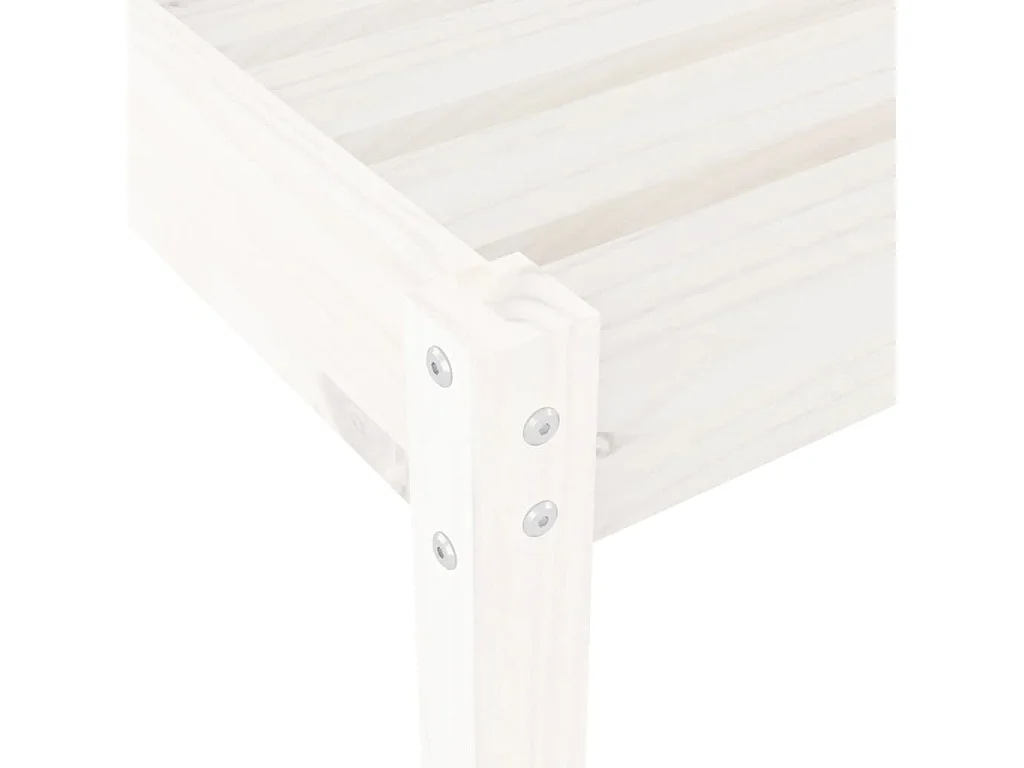 Sonnenliegen 2 Stk. mit Tisch Weiß Massivholz Kiefer