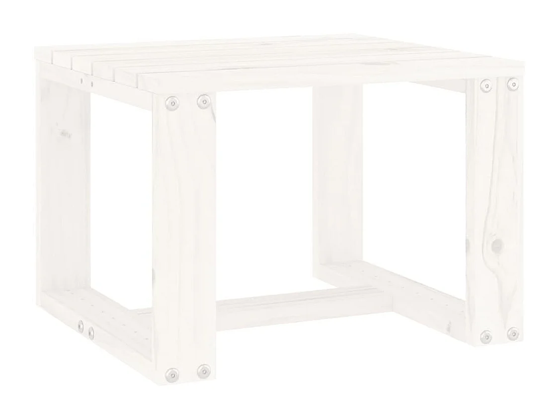 Sonnenliegen 2 Stk. mit Tisch Weiß Massivholz Kiefer