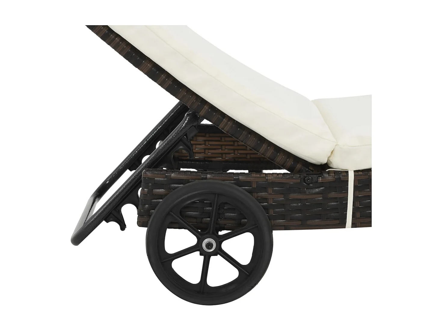 Chaises longues lot de 2 et roues et coussins Résine tressée