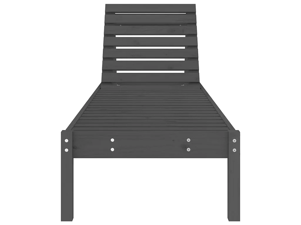 Lettini Prendisole 2pz Grigi 199,5x60x74 cm Legno Massello Pino