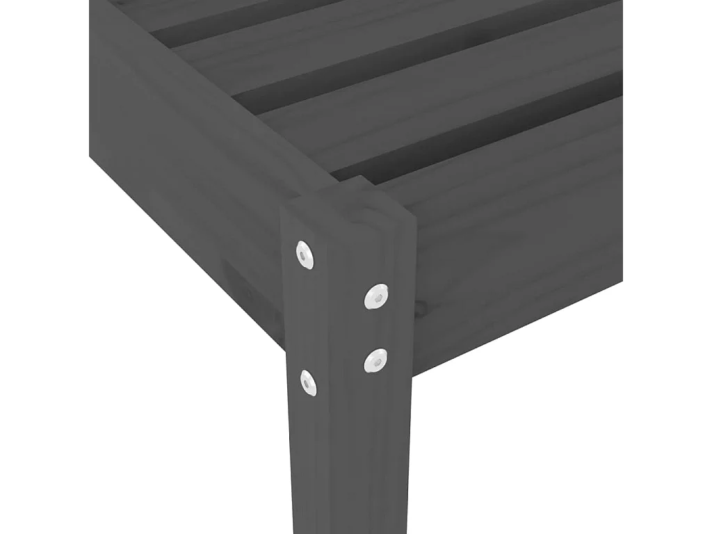 Lettini Prendisole 2pz Grigi 199,5x60x74 cm Legno Massello Pino