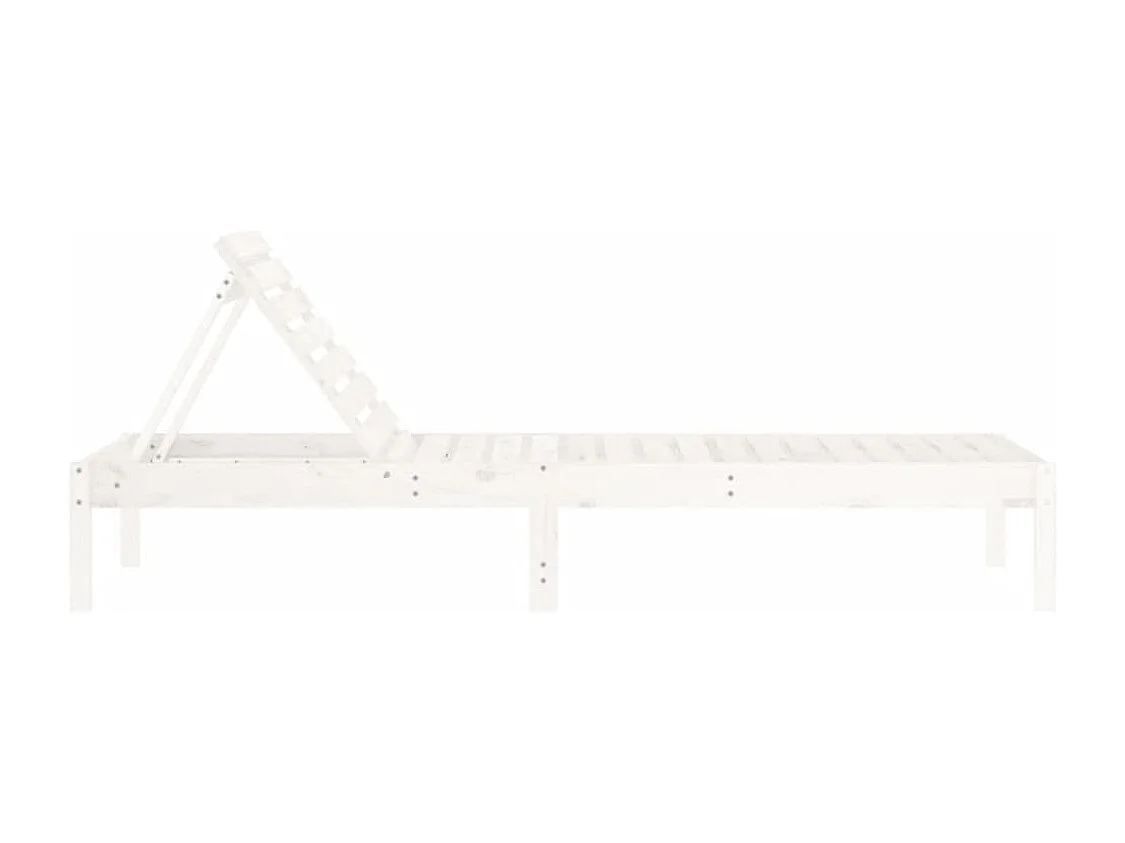 Lettini Prendisole 2pz Bianchi 199,5x60x74 cm Massello di Pino