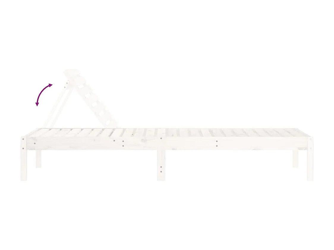 Lettini Prendisole 2pz Bianchi 199,5x60x74 cm Massello di Pino