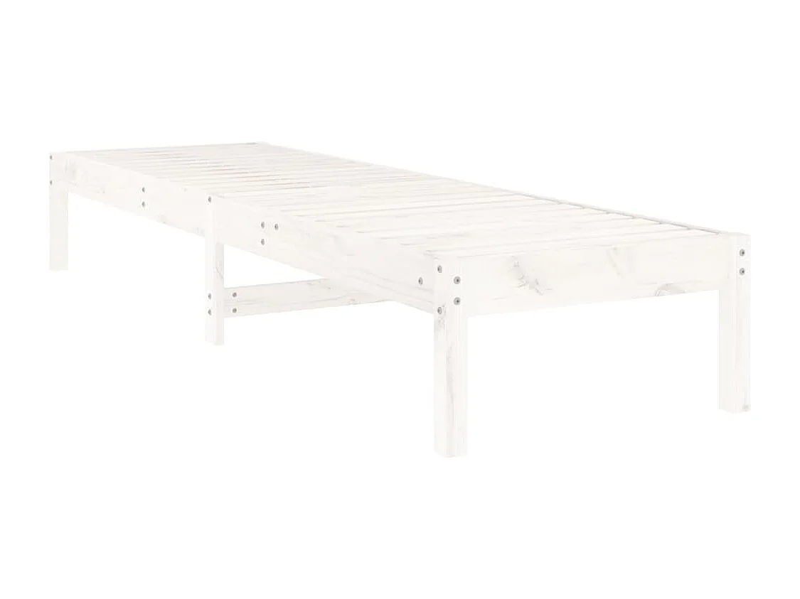 Lettini Prendisole 2pz Bianchi 199,5x60x74 cm Massello di Pino