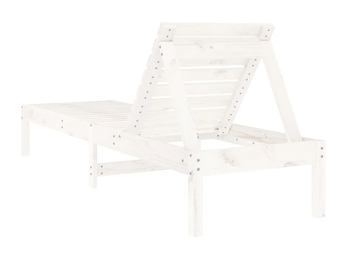 Chaises longues lot de 2 blanc 199,5x60x74cm bois massif de pin