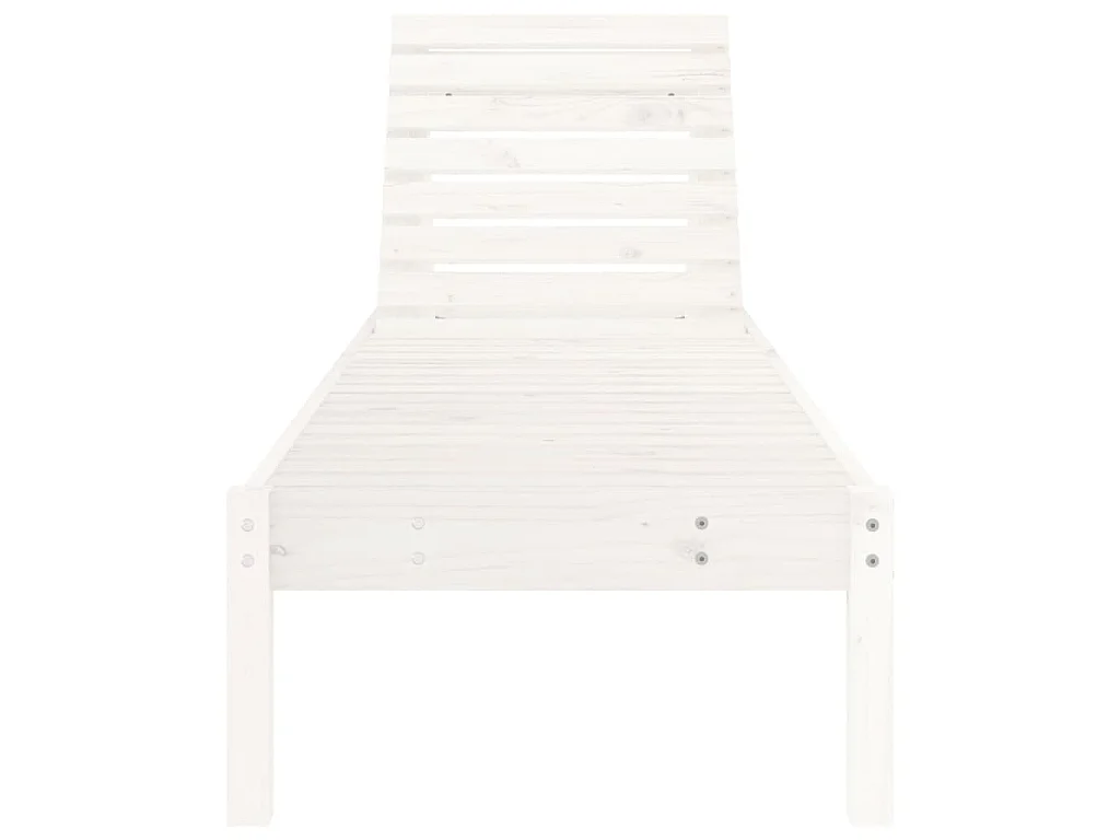 Chaises longues lot de 2 blanc 199,5x60x74cm bois massif de pin