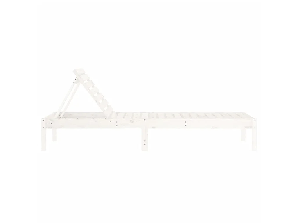 Chaises longues lot de 2 blanc 199,5x60x74cm bois massif de pin