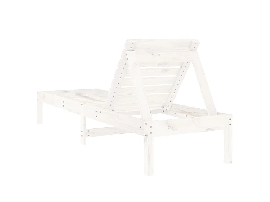 Chaises longues lot de 2 blanc 199,5x60x74cm bois massif de pin