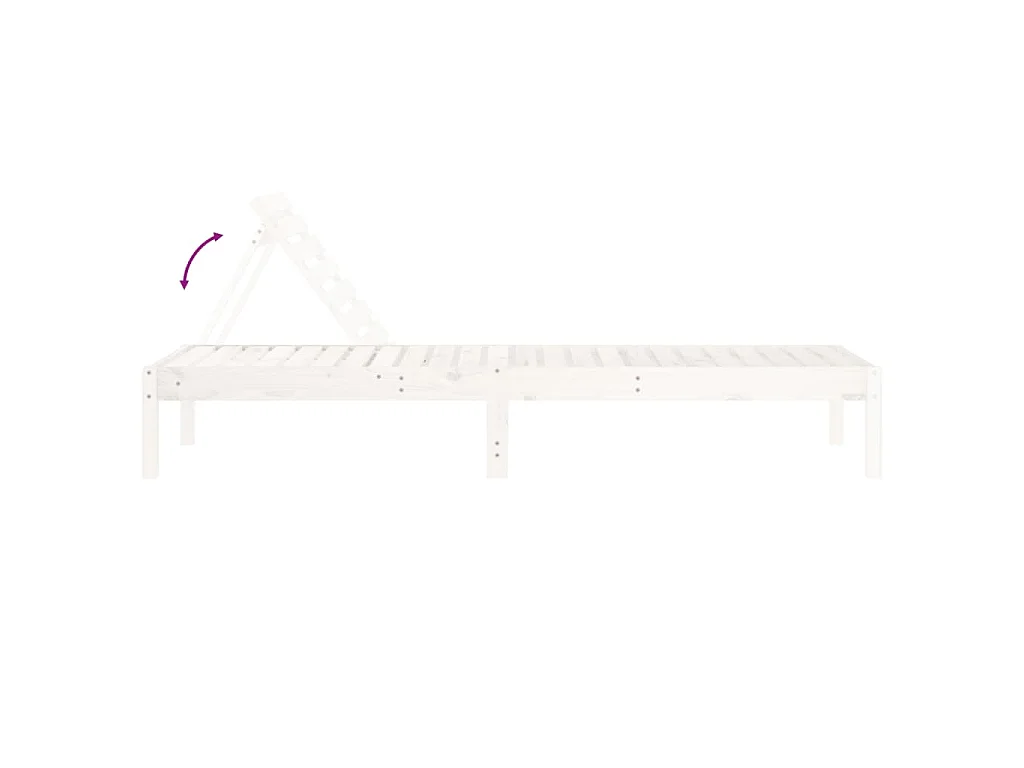 Chaises longues lot de 2 blanc 199,5x60x74cm bois massif de pin