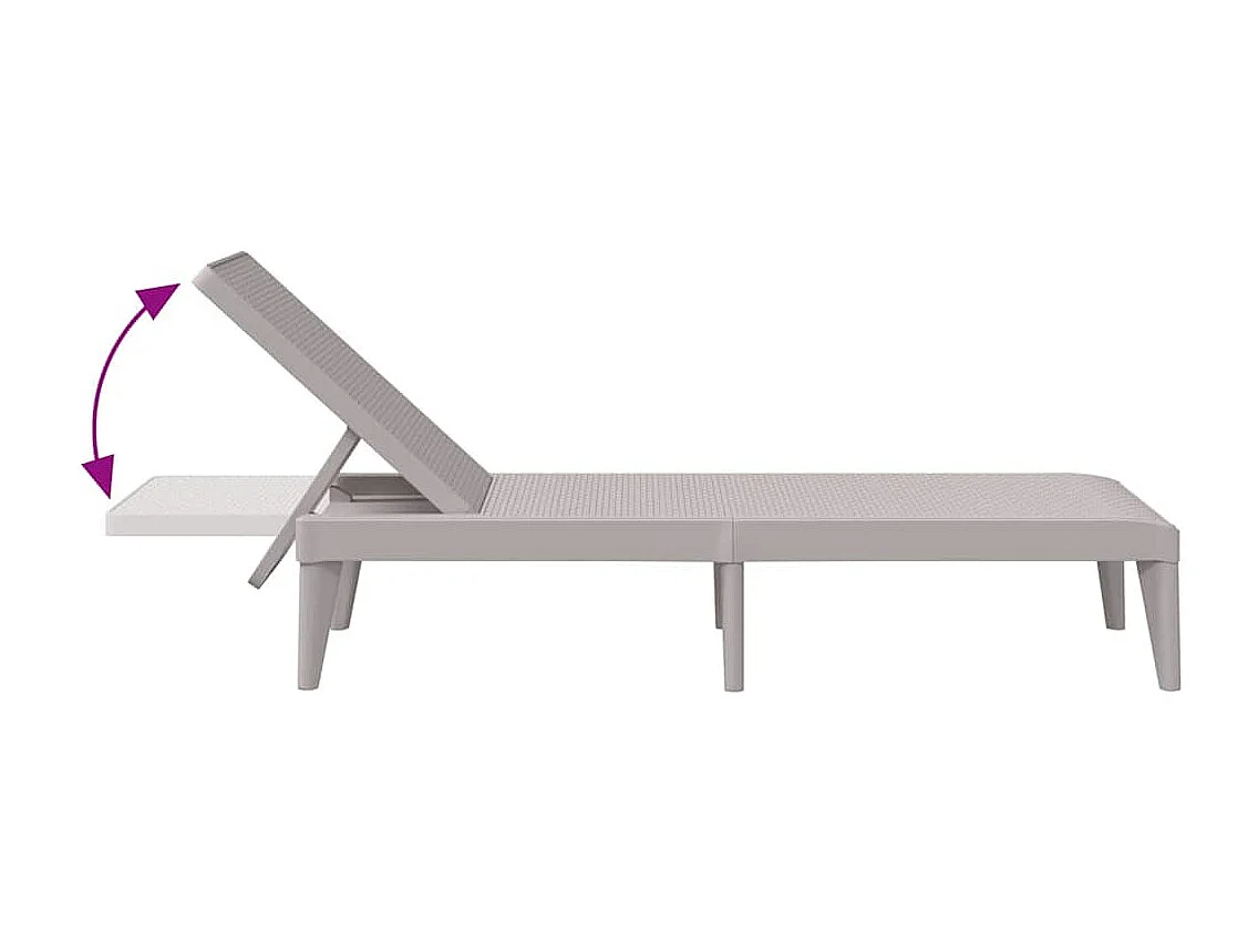 Chaise longue cappuccino 186x60x29 cm PP