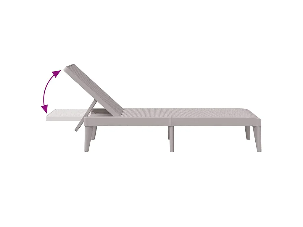 Chaise longue cappuccino 186x60x29 cm PP