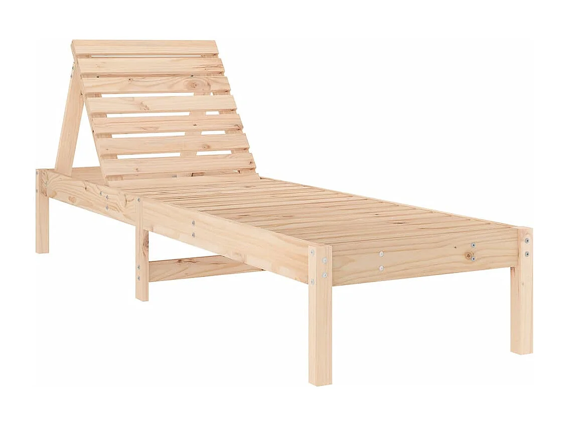 Chaises longues lot de 2 avec table bois massif de pin