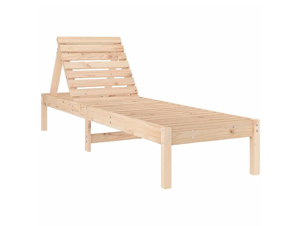 Chaises longues lot de 2 avec table bois massif de pin