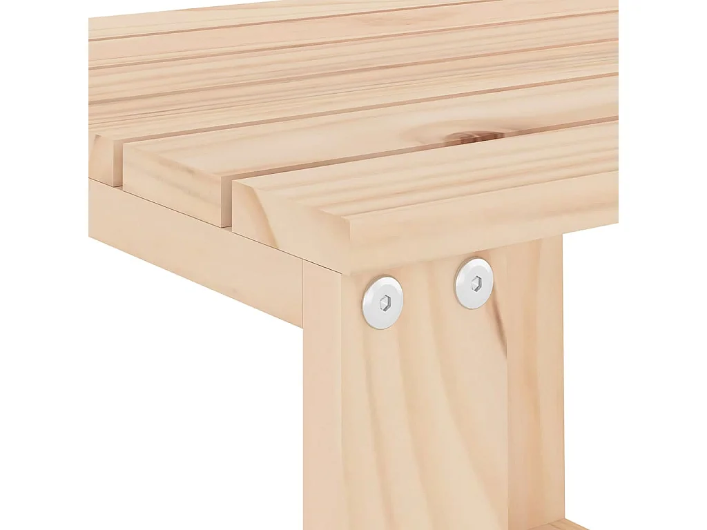 Chaises longues lot de 2 avec table bois massif de pin