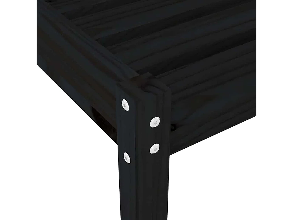 Chaises longues lot de 2 noir 199,5x60x74 cm bois massif de pin