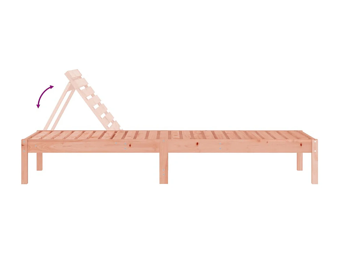Lettino Prendisole 199,5x60x74 cm in Legno Massello di Douglas