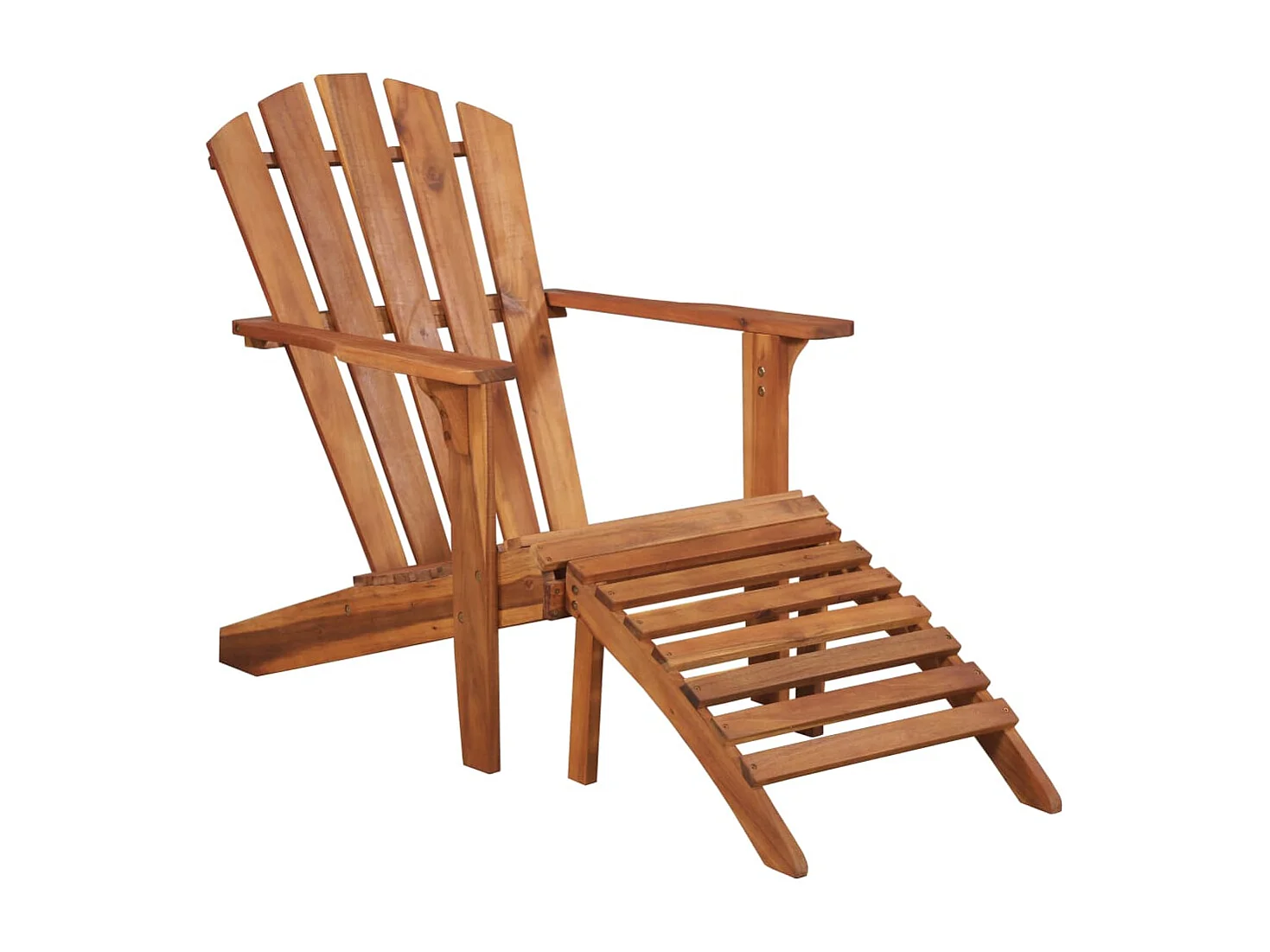 Chaise de jardin Adirondack et repose-pied Bois d'acacia massif
