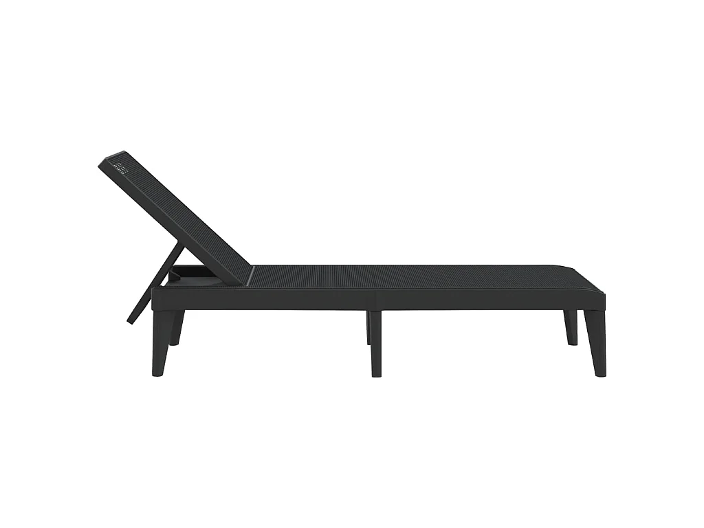 Lettino Antracite 186x60x29 cm in PP